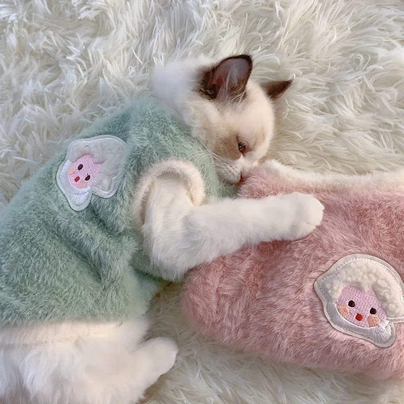 Cats Accessories Pets Warm Kittens Clothes for Winter Kitten Small Kitten Stuff Apparels Cooling Clothing Dog´s Sweater Vests - Play Paws Toys