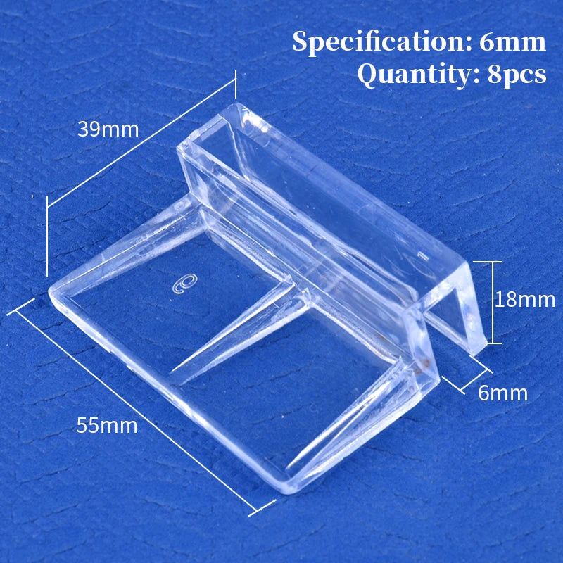5/6/8/10/12mm Aquarium Acrylic Clips Glass Cover Support Holders Transparent Fish Tank Cover Plate Bracket Aquarium Accessories
