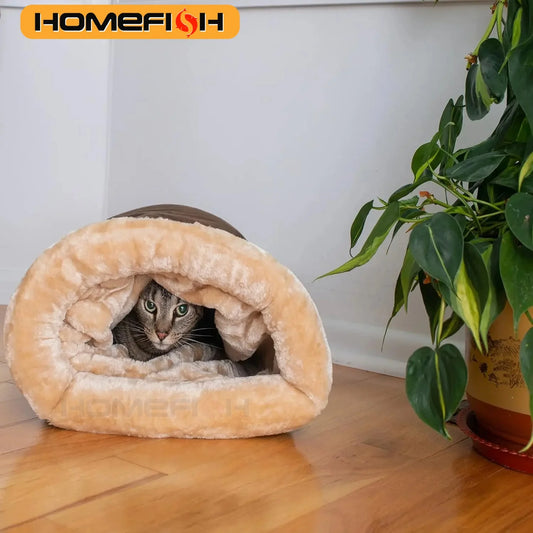 Autumn and Winter Cat Sleeping Bag Semi-enclosed Cat Nest Warm Small and Medium-sized Pet Nest Can Be Disassembled and Washed - Play Paws Toys