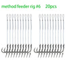10/20pcs Method Feeder Rigs with Barbed Spike and 8 Braided Line,High-strength Barbed Fish Hook Size6 8 10 12 14,Feeder Fishing