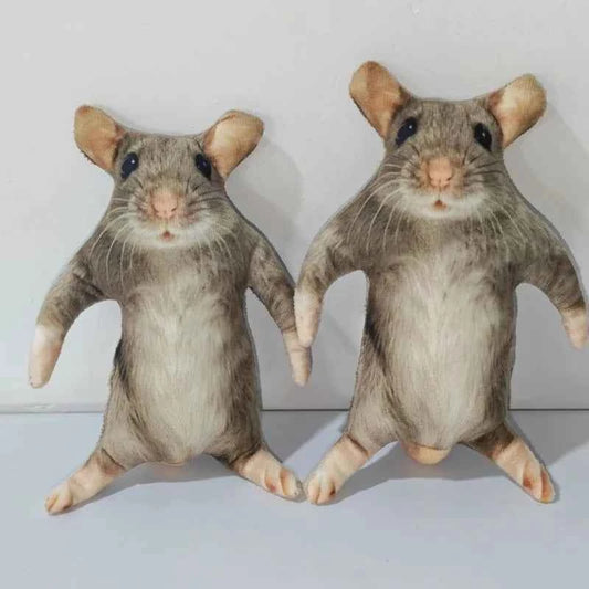 Creative 12/24cm Simulated Mouse Doll Plush Cartoon Doll Soft Kawaii Nimi Animal Figure Stem Built in Skeleton Kid Gift Birthday