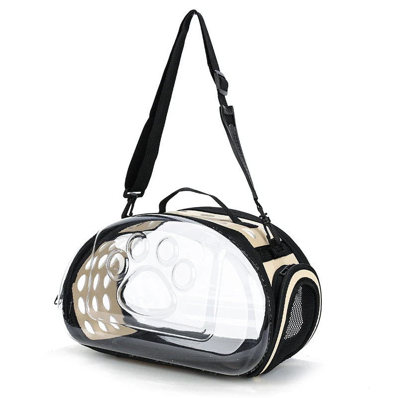 Transparent Foldable Outdoor Pet Travel Carrier Bag Handbag Puppy & Kitten Capsule Transparent Portable Shoulder Strap Bag - Play Paws Toys