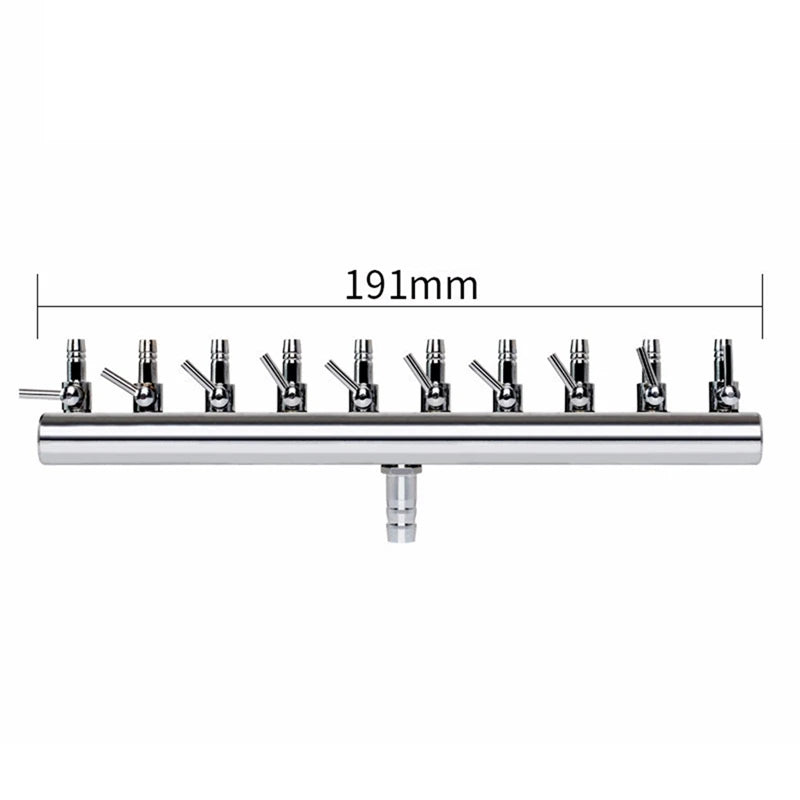 4/6/10 Ways Stainless Steel Air Flow Splitter Distributor Pump Valves For Aquarium