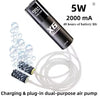 5W USB Rechargeable Oxygen Pump for Outdoor Fishing/Aquarium, Portable Aerator with 48H Runtime for Night Fishing