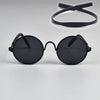 Puppy Dog Sunglasses Anti-skid Round Metal Cat Classic Retro Sunglasses Hippie Cute and Funny Pet Glasses Cosplay Party Costume