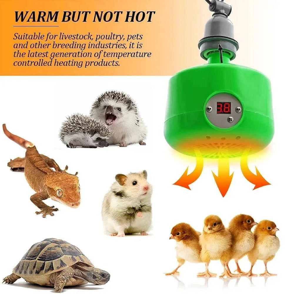 220V Pet Chicken Heating Lamp Air Heater Animal Warm Light Temperature Controll Heater Chick Brooder Heater For Dog Livestock