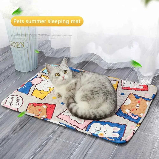 Summer Mat Pet Cooling Ice Blanket Mat Moisture Proof Dog Floor Sofa Cushion Skin Friendly Cat Sleep Breathable Pet Bed Covers