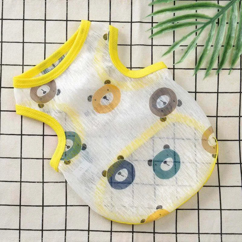 Sunscreen Clothes for Cats Summer Pet Vest Cute Print Cat Puppy Clothing Ultra-thin Breathable Kitten Pullover ropa para gatos