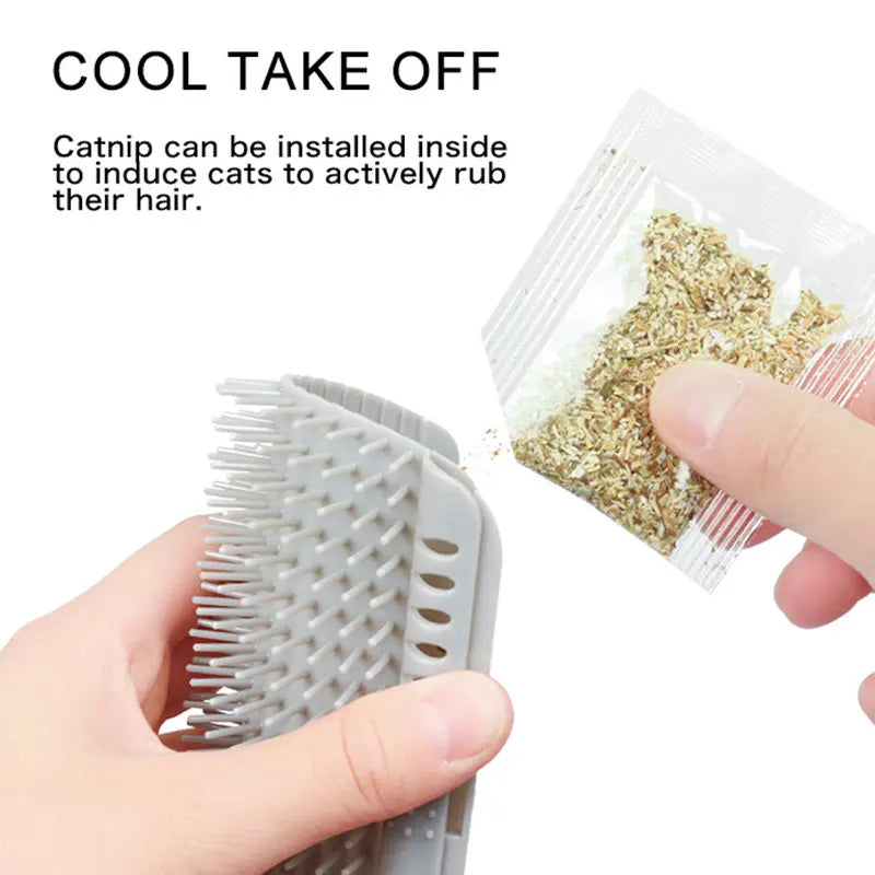 Cat Self Groomer Brush Wall Corner Soft Grooming Scratcher and Brush for Short Long Fur Cats Softer Massage Toy pet products