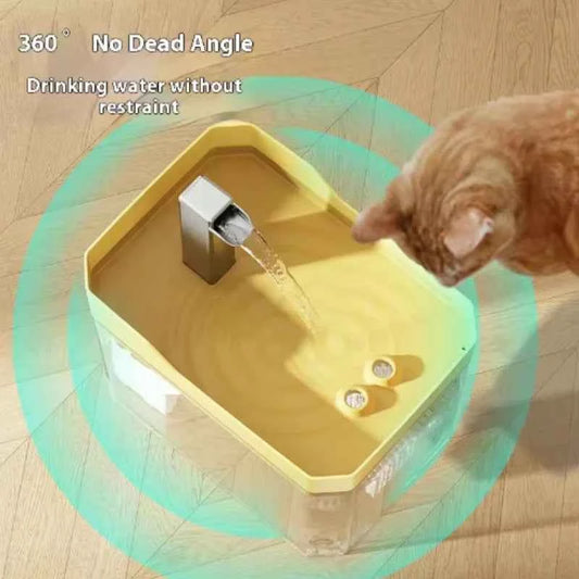 USB Cat Water Fountain with Auto Filter Transparent Anti-Dry Burning Recirculating Dispenser Includes Pump for Cats