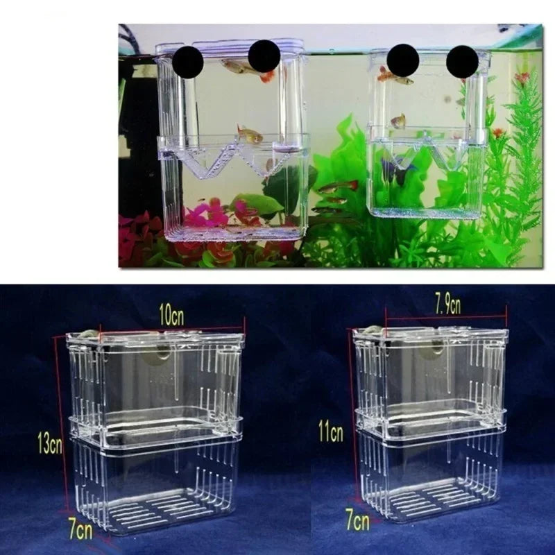 Transparent Fish Aquarium High Clear Breeding Isolation Box Pet Supplies Breeder Tank Double Guppies Hatching Incubator