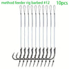 10/20pcs Method Feeder Rigs with Barbed Spike and 8 Braided Line,High-strength Barbed Fish Hook Size6 8 10 12 14,Feeder Fishing