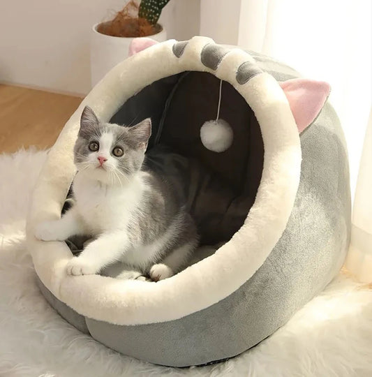 Washable pet lounger cushions, cat mat beds, warm and soft baskets, cozy warm cat kennels, house tents, small pet dogs, winter - Play Paws Toys