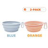 2pcs Collapsible Pet Silicone Dog Food Water Bowl Outdoor Camping Travel Portable Folding Supplies Dishes with Carabiner