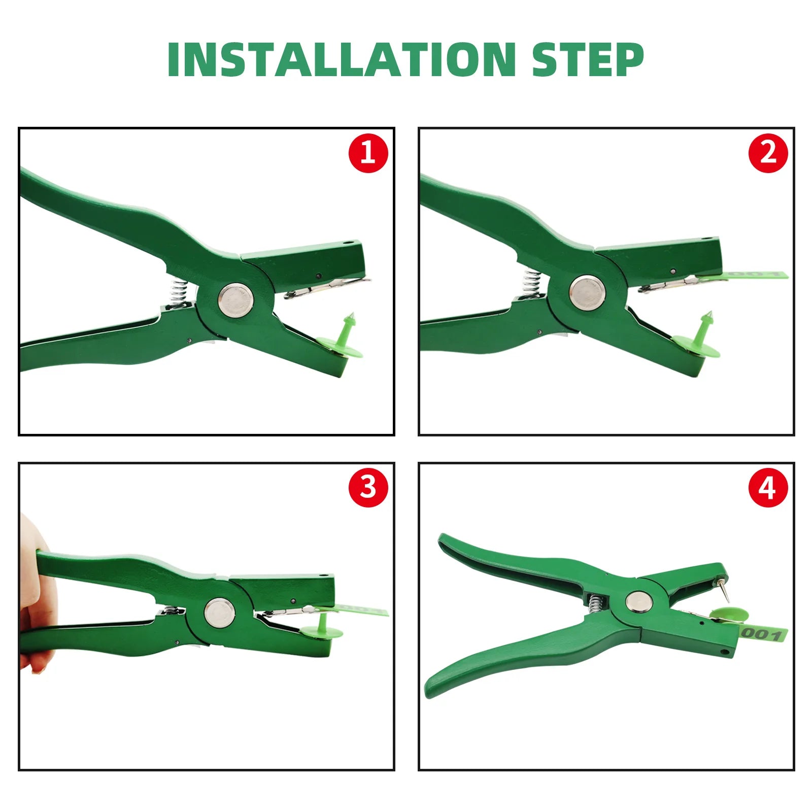 Ear Tag Pliers Livestock Animal Ear Tagging Gun Applicator For Sheep Goat Pig Cattle Rabbit Veterinary Marker Clamp Neddle