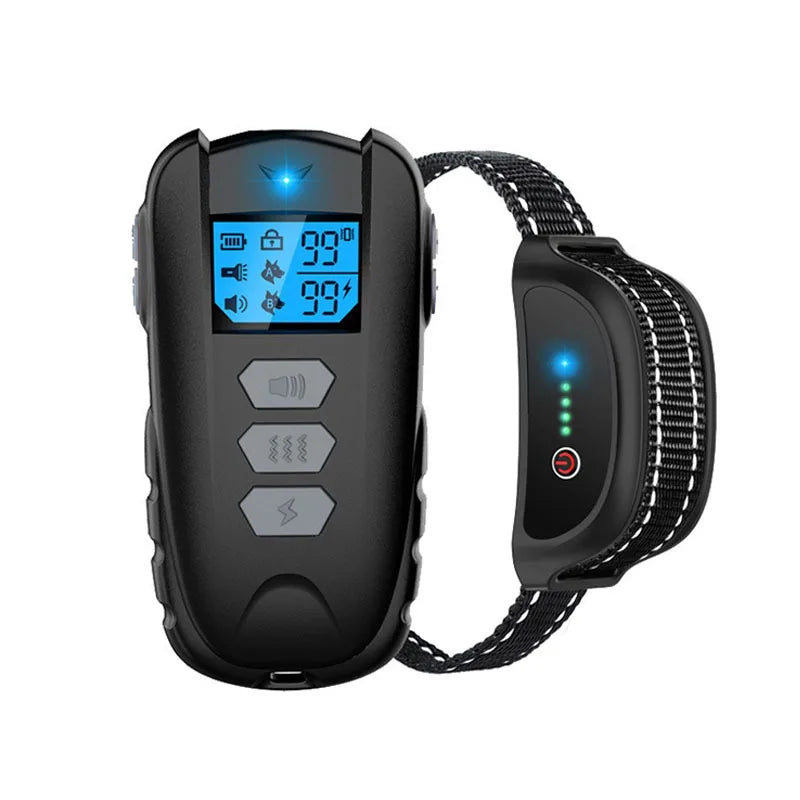 Pet Electric Dog Training Collar Remote Control 1000ft Barkproof Collars for Dogs Vibration Sound Shock Rechargeable Waterproof