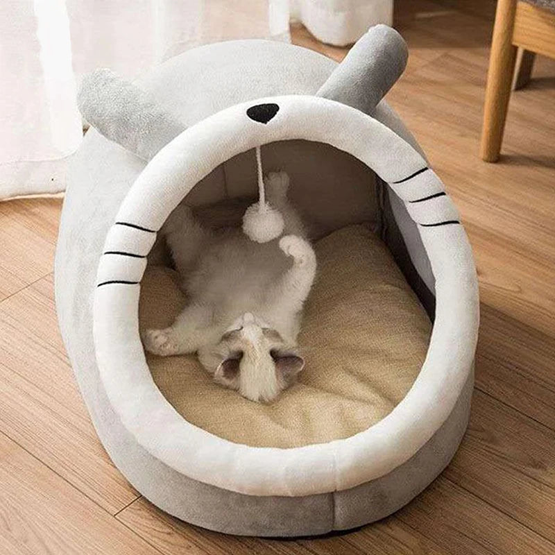 Deep Sleep Cat Bed Cartoon Pet Bed Foldable Removable Washable Pet Sleeping Bed for Small Dog Mat Bag Cave Cats Bed - Play Paws Toys