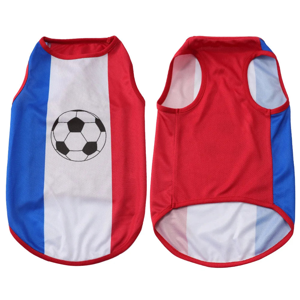 Pet Dog Clothes Football Jersey Dog Shirt Outfit Wear National Flag of Spain France Germany Netherlands Italy Argentina Brazil