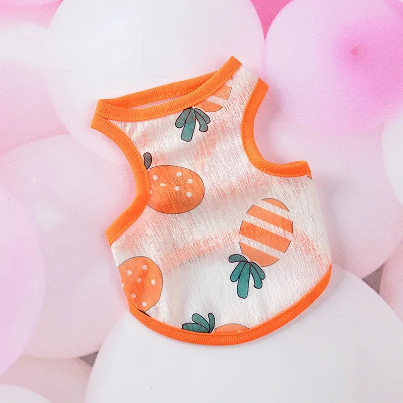 Sunscreen Clothes for Cats Summer Pet Vest Cute Print Cat Puppy Clothing Ultra-thin Breathable Kitten Pullover ropa para gatos