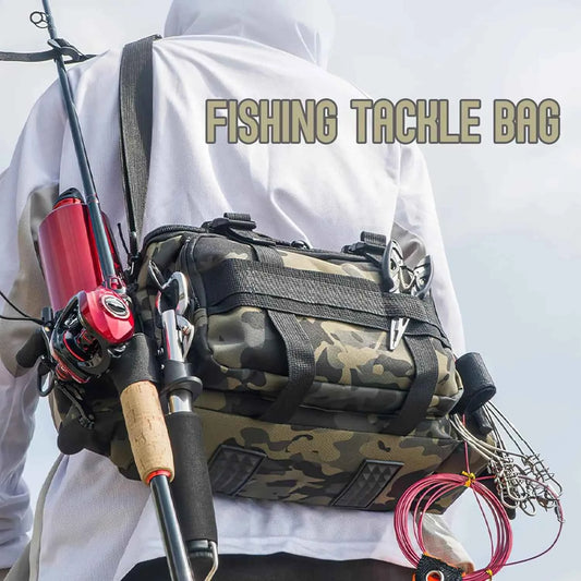 Fishing Gear Bag Waterproof Oxford Cloth Large Capacity Multi-Pocket Portable Fishing Accessories Organizer Waist Shoulder Pouch