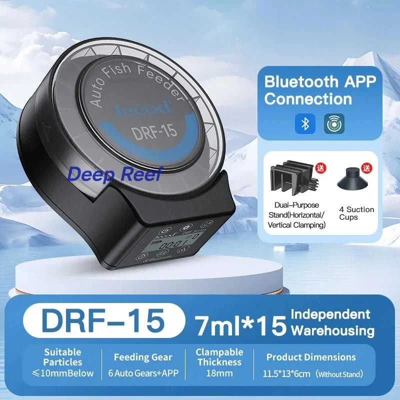 Jebao Jecod DRF15 DRF20 Automatic Fish Feeder APP Control Smart Aquarium Auto Feeder LCD Timer Food Dispenser Coral ReefFishTank