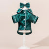 Pet  Pajama Set - Cute Solid Color Cat Dog Pajamas with Flower Headband Accessories, Soft Harness-Free Home Outfit