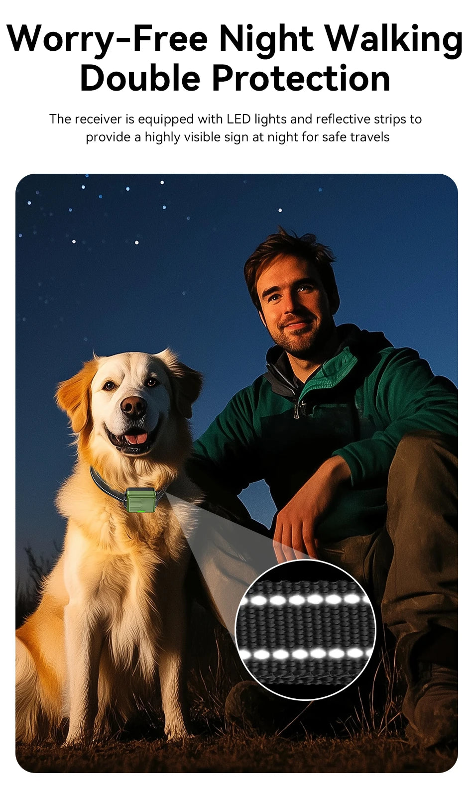 ROJECO Electric Dog Training Collar Remote Control Rechargeable Training Collar For Pet Dog Puppy Bark Control Stop Shock Collar