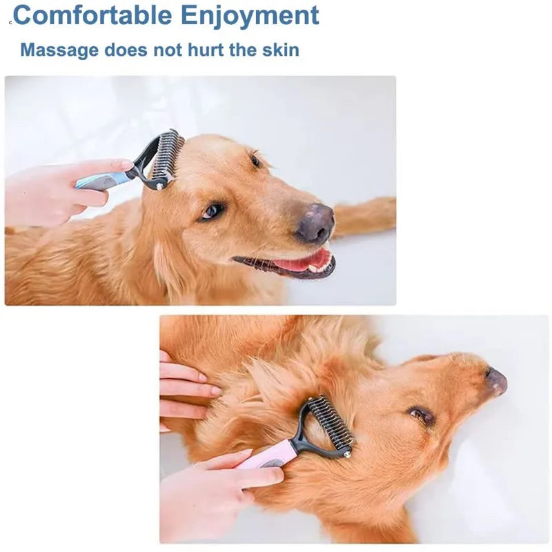 Hair Removal Comb for Dogs Cat Detangler Fur Trimming Dematting Deshedding Brush Grooming Tool For matted Long Hair Curly Pet