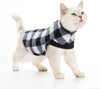EXPAWLORER Plaid Cat Sweater Warm Fleece Hoodie Vest for Cats Small Dogs Fall Winter Coat Pullover Buffalo Check Clothing - Play Paws Toys