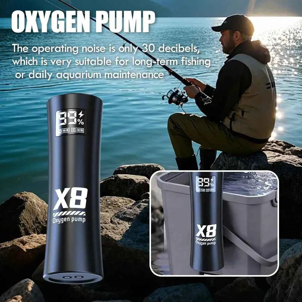 Fishing Oxygen Pump Air Pump USB Rechargeable Air Bubbler Fish Tank Aerator Dual-Purpose Water Pump Oxygenator Fishing Equipment