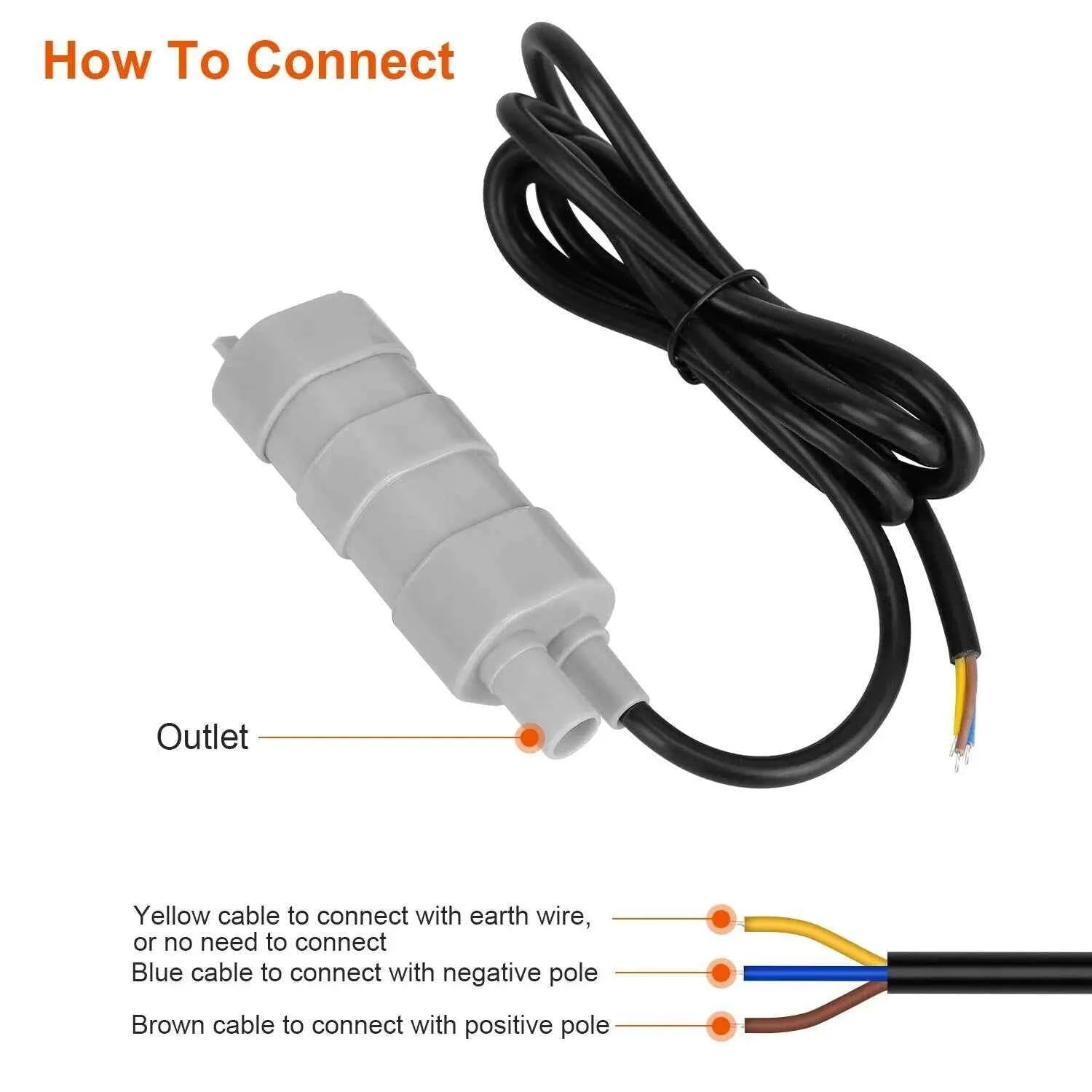 1000L/H DC 12V Submersible Water Pump High Flow Three-wire Water Pump For Motorhome Camper Pond Aquarium