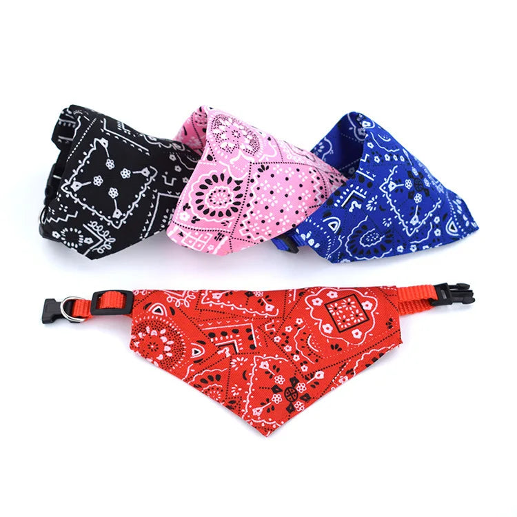 Dog Cat Neck Decor Adjustable Triangular Bandage for Pet Washable Scarf Bandana Collar Bibs Cat  Birthday Party Dress Up GWFD02
