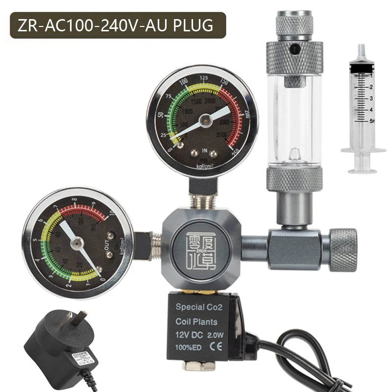 ZRDR aquarium CO2 regulator solenoid valve bubble counter is used for CO2 gas cylinder fish tanks CO2 pressure reducing valve