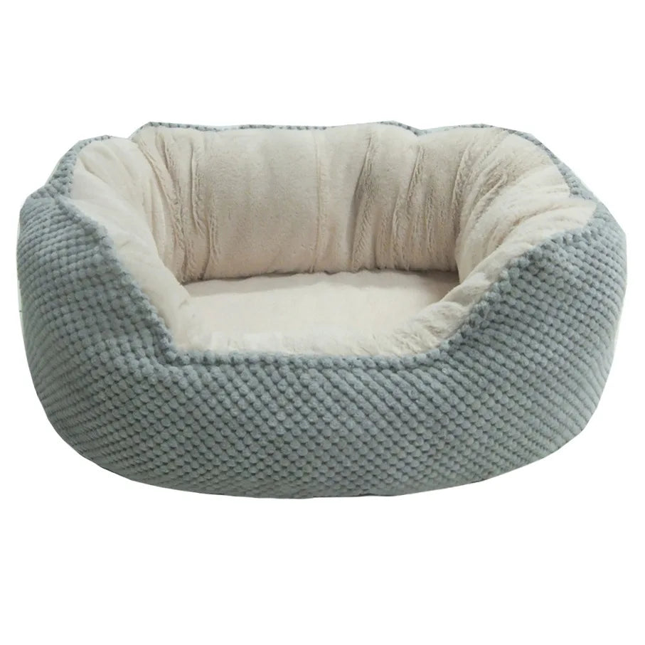 Pet Cage Dog Kennel Cat Sofa Wave Shape Cushions Plush Warm Dogs Beds Supplies Four-seasons Universal Pet Sleeping Accessories