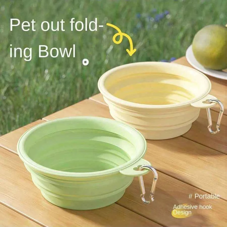 350ml Macaron Color Series Portable Folding Bowl for Pets, Dog Drinking Bowl, Cat Food Bowl, Travel Bowl with Carabiner