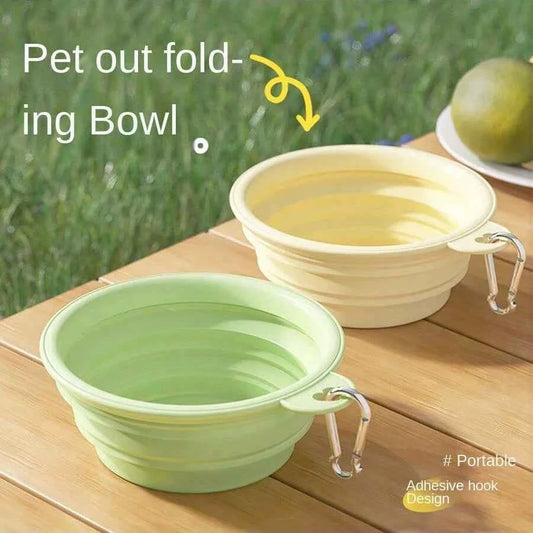 350ml Macaron Color Series Portable Folding Bowl for Pets, Dog Drinking Bowl, Cat Food Bowl, Travel Bowl with Carabiner
