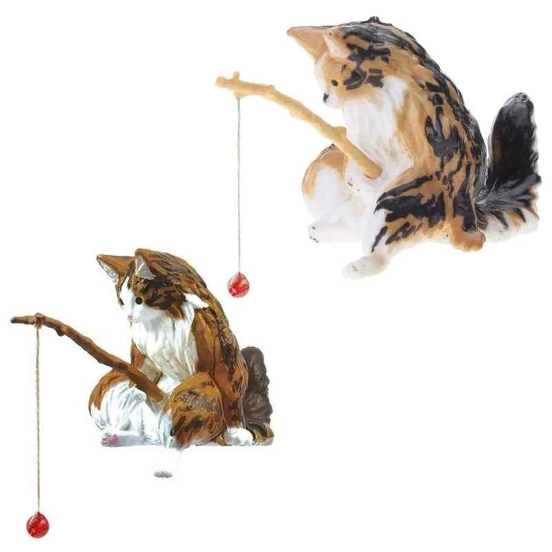 Fishing Cat Ornaments Fish Tank Landscaping Aquarium Decoration Mini Cat Statue Fish Tank Accessories Household Supplies