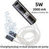 5W USB Rechargeable Oxygen Pump for Outdoor Fishing/Aquarium, Portable Aerator with 48H Runtime for Night Fishing