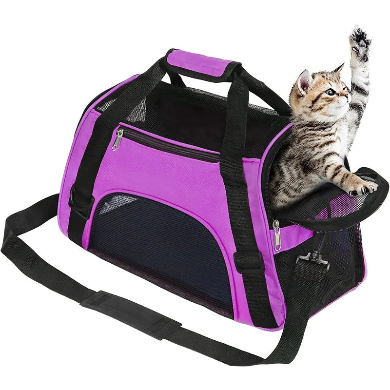 Cat Bags Portable Dog Carrier Bag Mesh Breathable Pet Puppy Travel Bags for Small Dogs Foldable Cats Handbag Bag Transport Bag - Play Paws Toys