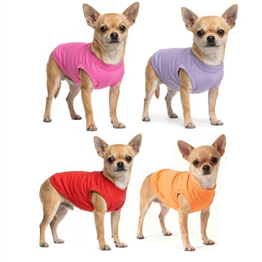 Soft Cotton Blank Dog Shirt, Breathable Spring Summer Pet Apparel, Lightweight Plain Dog T Shirt for Small to Large Dogs