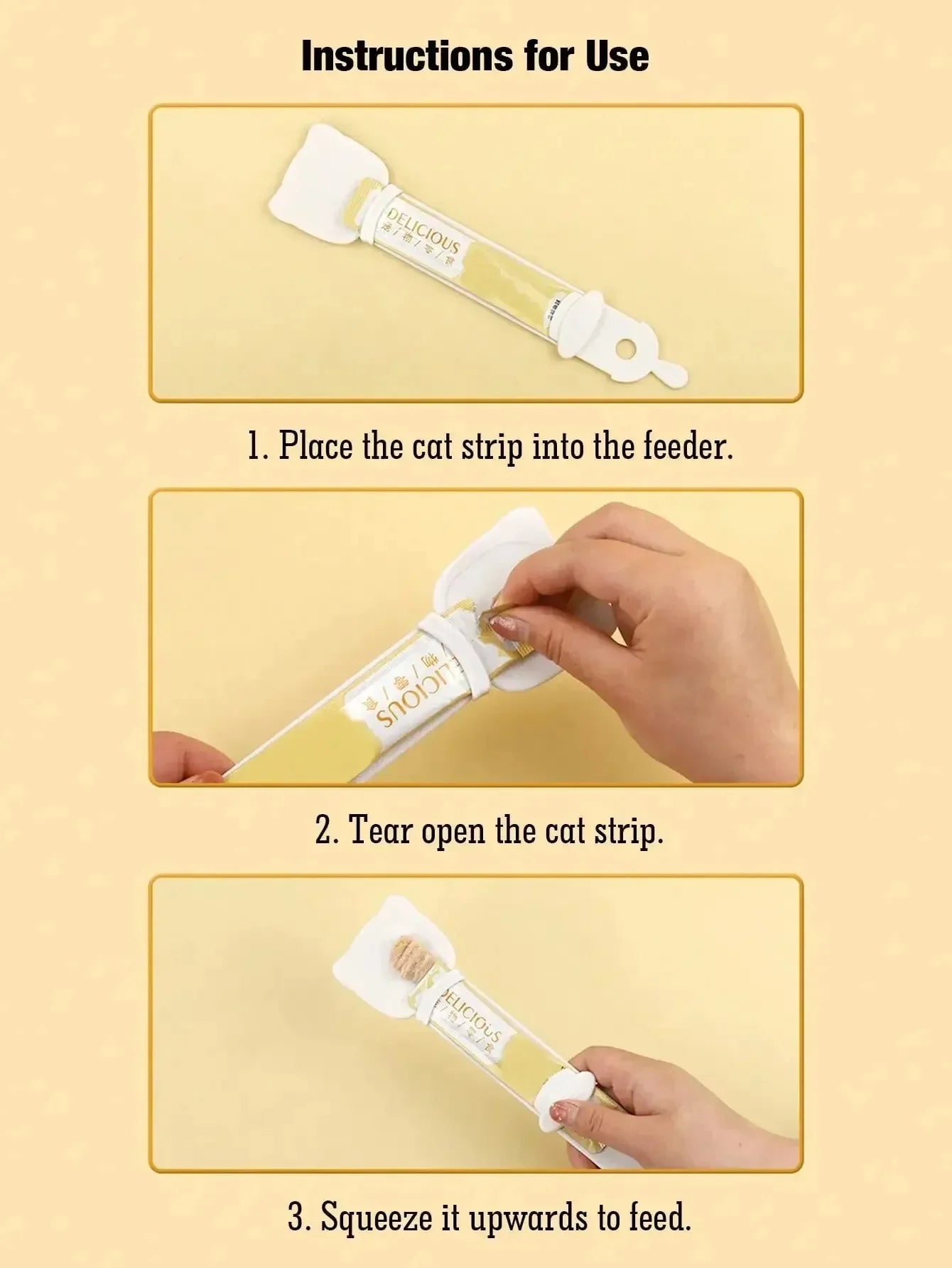 Cat Strip Feeder Spoon Long Handle Lickable Wet Food Feeder for Cats Pet Meat Mud Food Squeeze Dispense Spoon Pet Supplie