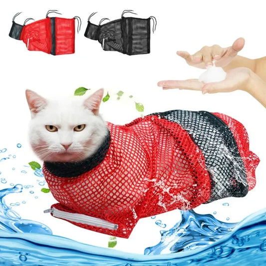 Cat Grooming Mesh Washing Bags for Pet Bathing Nail Trimming Injecting Anti Scratch Bite Restraint Anti-escape Cat Bag - Play Paws Toys