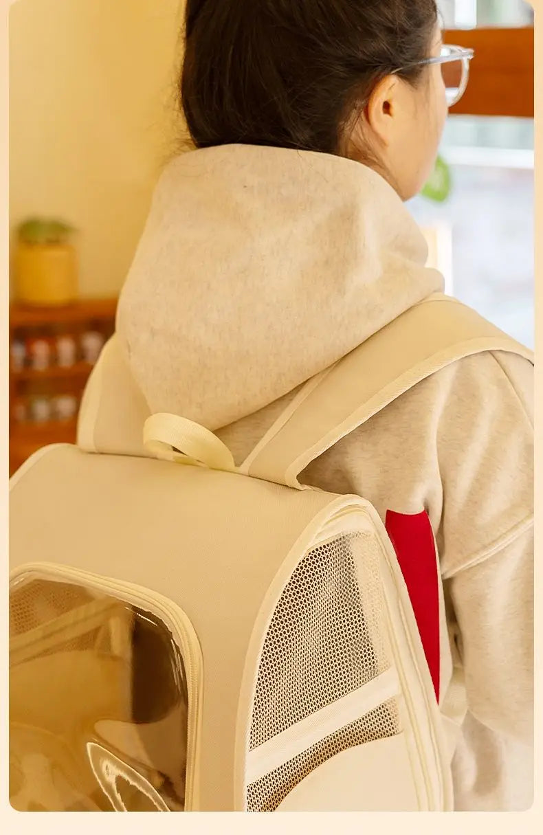 Cat Bag Outing Travel Pet Backpack Cabin Cat Schoolbag Shoulder Cage Multifunctional Bag Car Folding Soothing Anti-scratch - Play Paws Toys