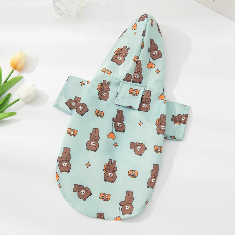 Small Dog Raincoat Summer Short Sleeve Dog Waterproof Clothes Puppy Coat Dog Raincoat Outdoor Coat Bichon Schnauzer Welsh