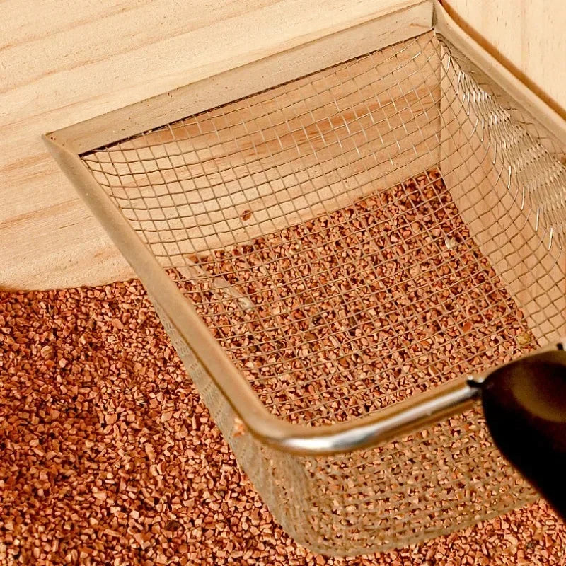 Cat Litter Scoop Fine Hole Stainless Steel Small Hole Cat Poop Shovel Tool Metal Dog Scoop Cleaning Brush AntiRust Litter Shovel