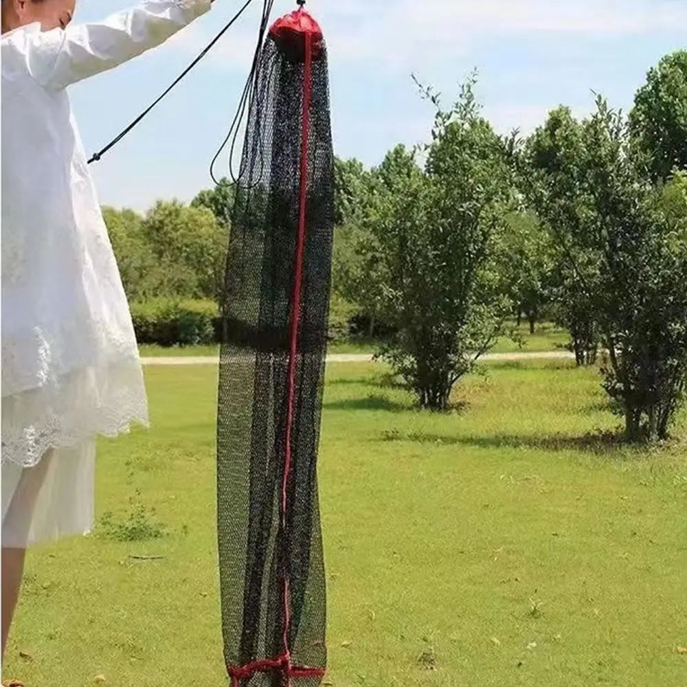 Drawstring Opening Design Fishing Basket Foldable Fishing Net Foldable Fishing Net Cage Live Fish Basket Portable