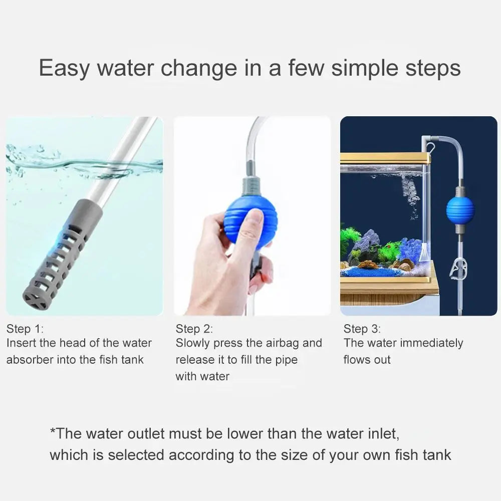 Durable Fish Tank Water Changer Aquarium Gravel Cleaner Syphon Vacuum Water Changer Pump Siphon Hose