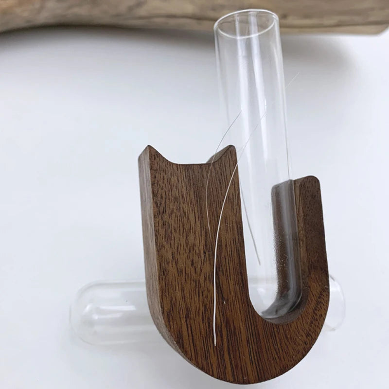 1pc Cat Whisker Vase Pet Whisker Vase Fridge Magnet Wooden And Glass Pet Hair Beard Collector Pets Souvenir Gift Home Decor - Play Paws Toys