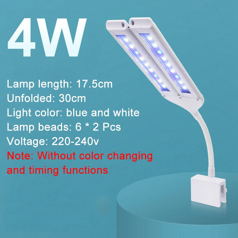 Super Bright Clip Lamp LED Aquarium Light for Aquatic Plant Grow Fish Tank Full Spectrum Timing Lamp 220-240V 30~70CM 4W 8W 13W