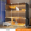 Large Cat Cages with Bed & Litter Box Indoor Multi-Level Cat House Spacious 3-in-1 Pet Villa Roomy Playpen with Resting Area - Play Paws Toys